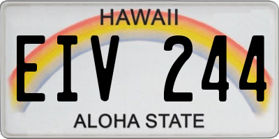 HI license plate EIV244