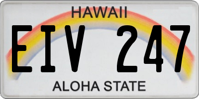 HI license plate EIV247