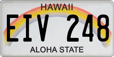 HI license plate EIV248
