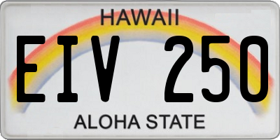 HI license plate EIV250