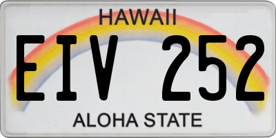 HI license plate EIV252