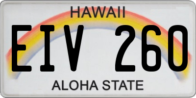 HI license plate EIV260