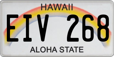 HI license plate EIV268
