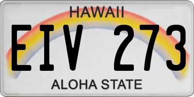 HI license plate EIV273