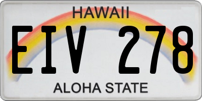 HI license plate EIV278