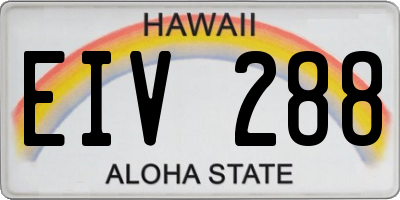 HI license plate EIV288