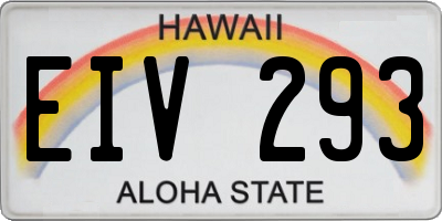 HI license plate EIV293