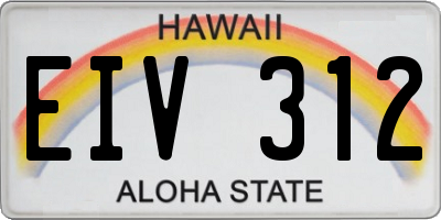 HI license plate EIV312