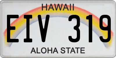 HI license plate EIV319