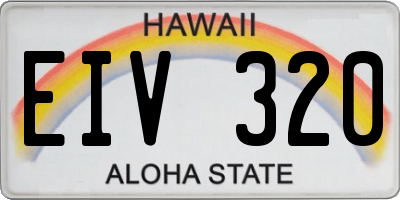 HI license plate EIV320