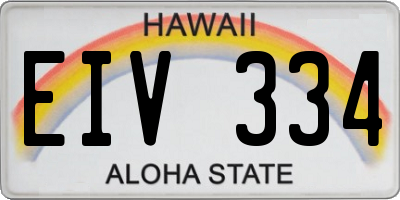 HI license plate EIV334