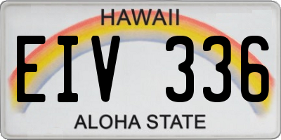 HI license plate EIV336