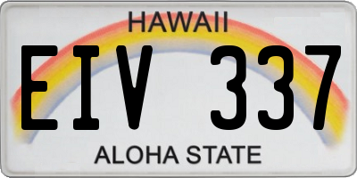 HI license plate EIV337