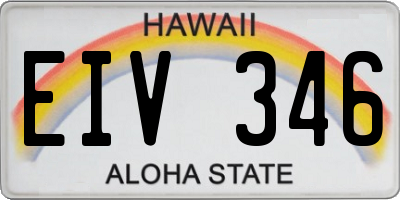 HI license plate EIV346