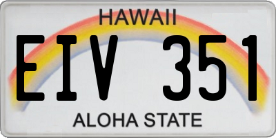 HI license plate EIV351