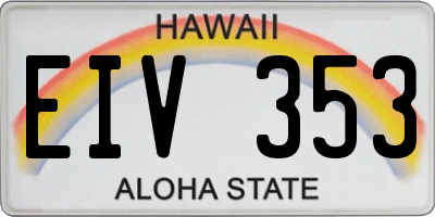 HI license plate EIV353
