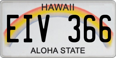HI license plate EIV366