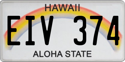 HI license plate EIV374