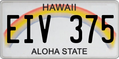 HI license plate EIV375
