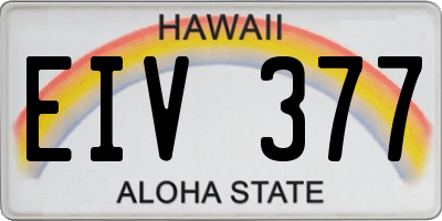 HI license plate EIV377