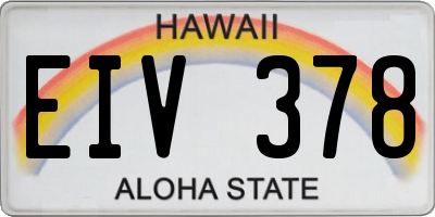 HI license plate EIV378