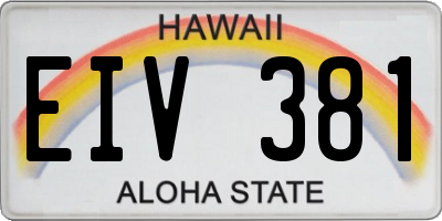 HI license plate EIV381