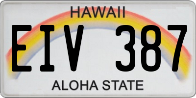 HI license plate EIV387