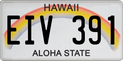 HI license plate EIV391