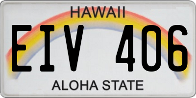 HI license plate EIV406