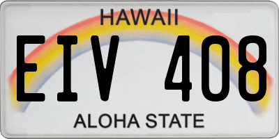 HI license plate EIV408