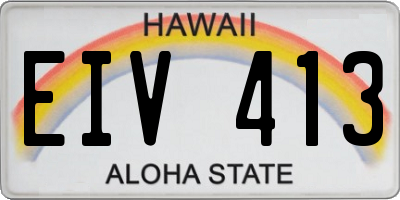 HI license plate EIV413