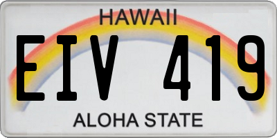 HI license plate EIV419
