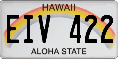 HI license plate EIV422