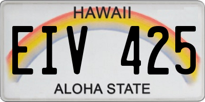 HI license plate EIV425