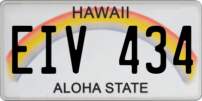 HI license plate EIV434