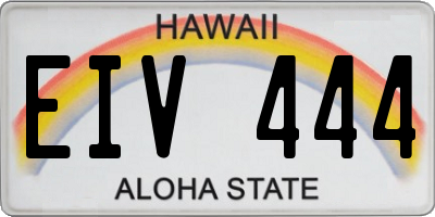 HI license plate EIV444