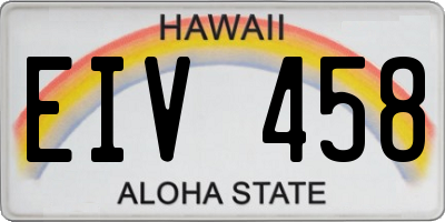 HI license plate EIV458