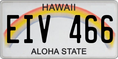 HI license plate EIV466