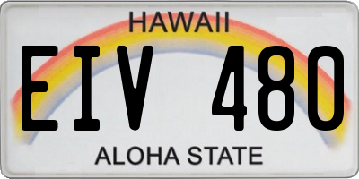 HI license plate EIV480