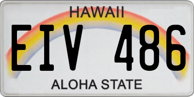 HI license plate EIV486