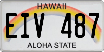 HI license plate EIV487