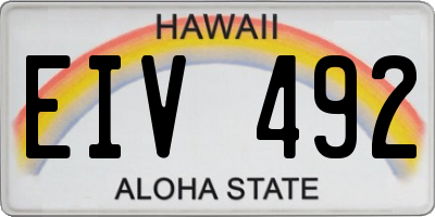 HI license plate EIV492