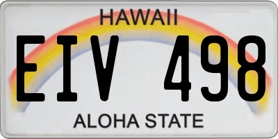 HI license plate EIV498