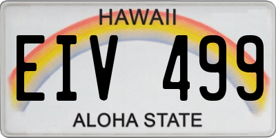 HI license plate EIV499