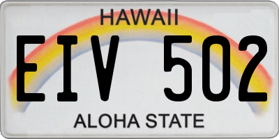 HI license plate EIV502