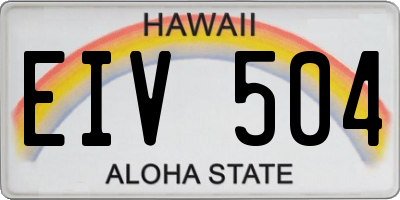 HI license plate EIV504