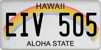 HI license plate EIV505