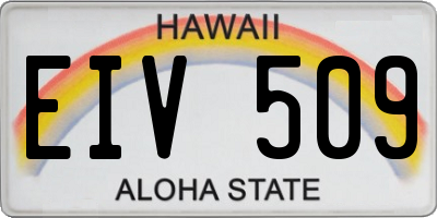 HI license plate EIV509