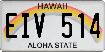 HI license plate EIV514