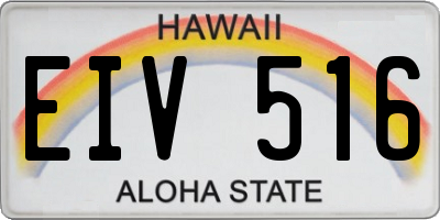 HI license plate EIV516